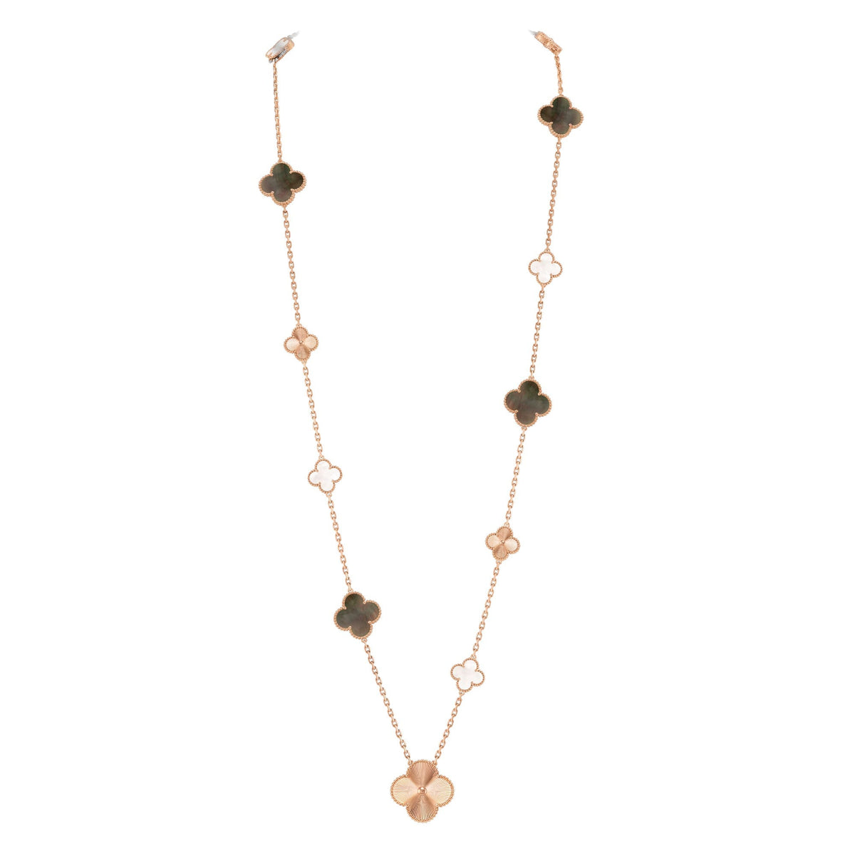 [Kincade]DETACHABLE CLOVER 15(11+4) FLOWER ROSE GOLD NECKLACE SET