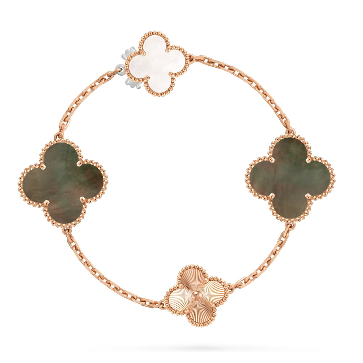 [Kincade]DETACHABLE CLOVER 15(11+4) FLOWER ROSE GOLD NECKLACE SET