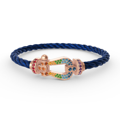 [Kincade Jewelrys]FORCE LARGE HORSESHOE  COLORED DIAMOND BRACELET ROSE GOLD