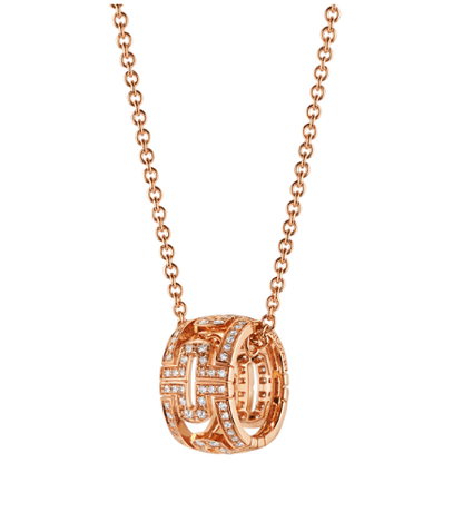 [Kincade Jewelrys]PARENTESI NECKLACE PINK GOLD DIAMOND