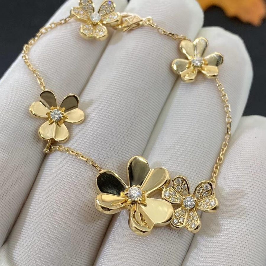 [Kincade Jewelrys]FRIVOLE GOLD 5 FLOWERS BRACELET