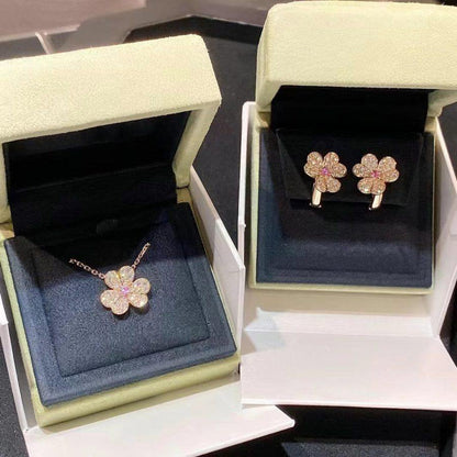 [Kincade Jewelrys]FRIVOLE PINK GOLD FLOWER DIAMOND EARRINGS