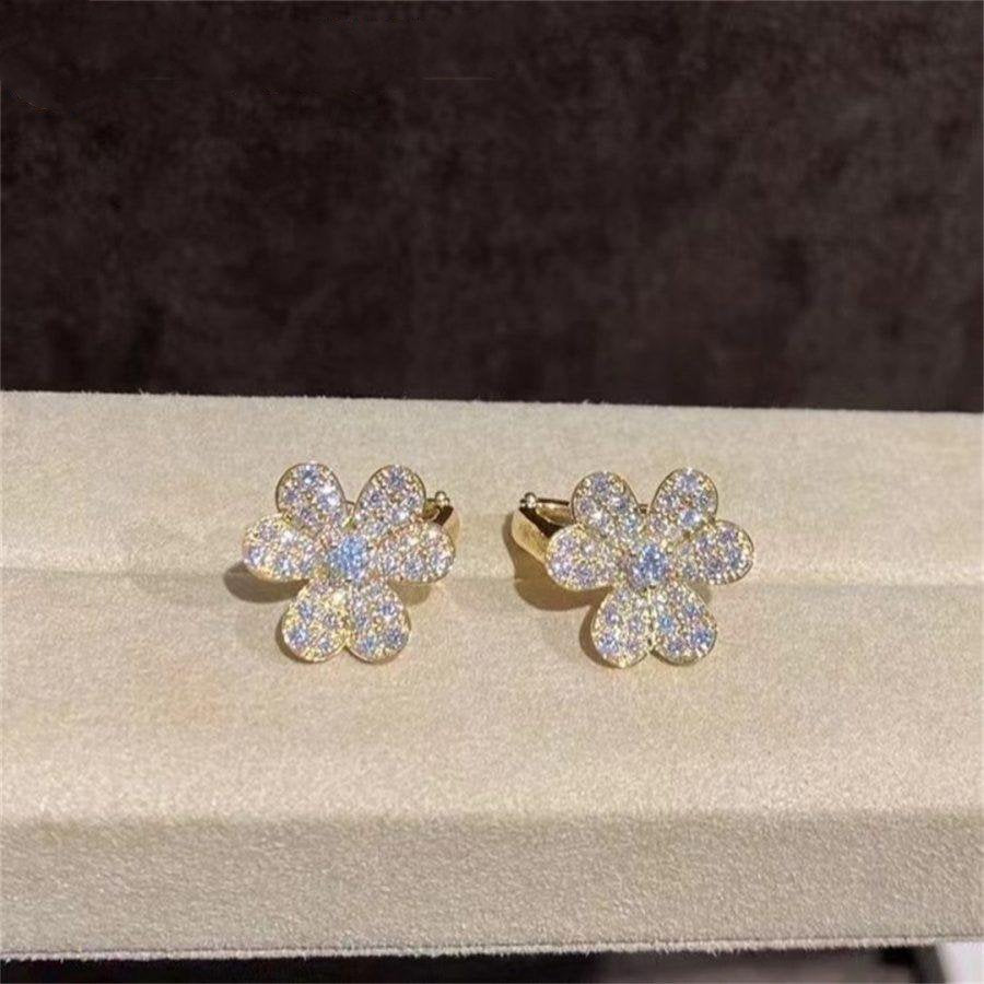 [Kincade Jewelrys]FRIVOLE GOLD FLOWER DIAMOND EARRINGS