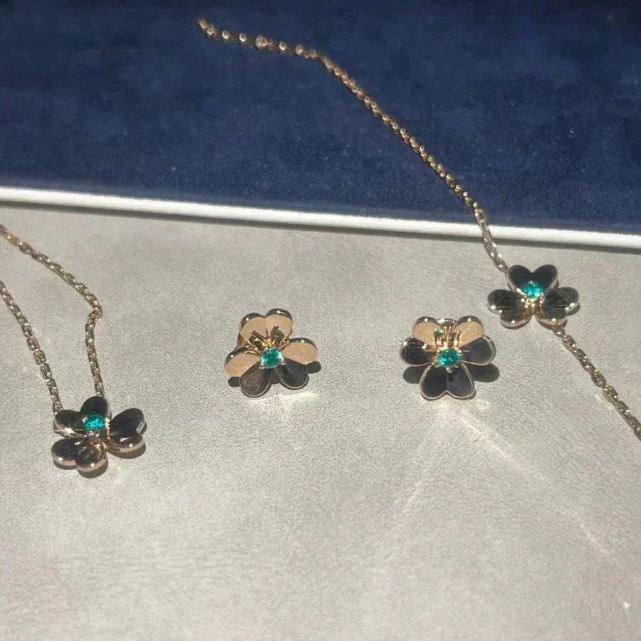 [Kincade Jewelrys]FRIVOLE  FLOWER MALACHITE EARRINGS