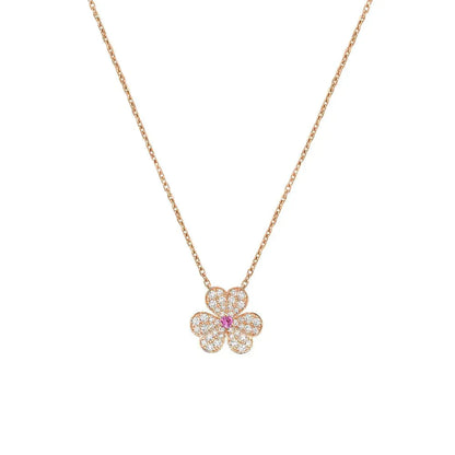 [Kincade Jewelrys]FRIVOLE ROSE GOLD FLOWER DIAMOND NECKLACE