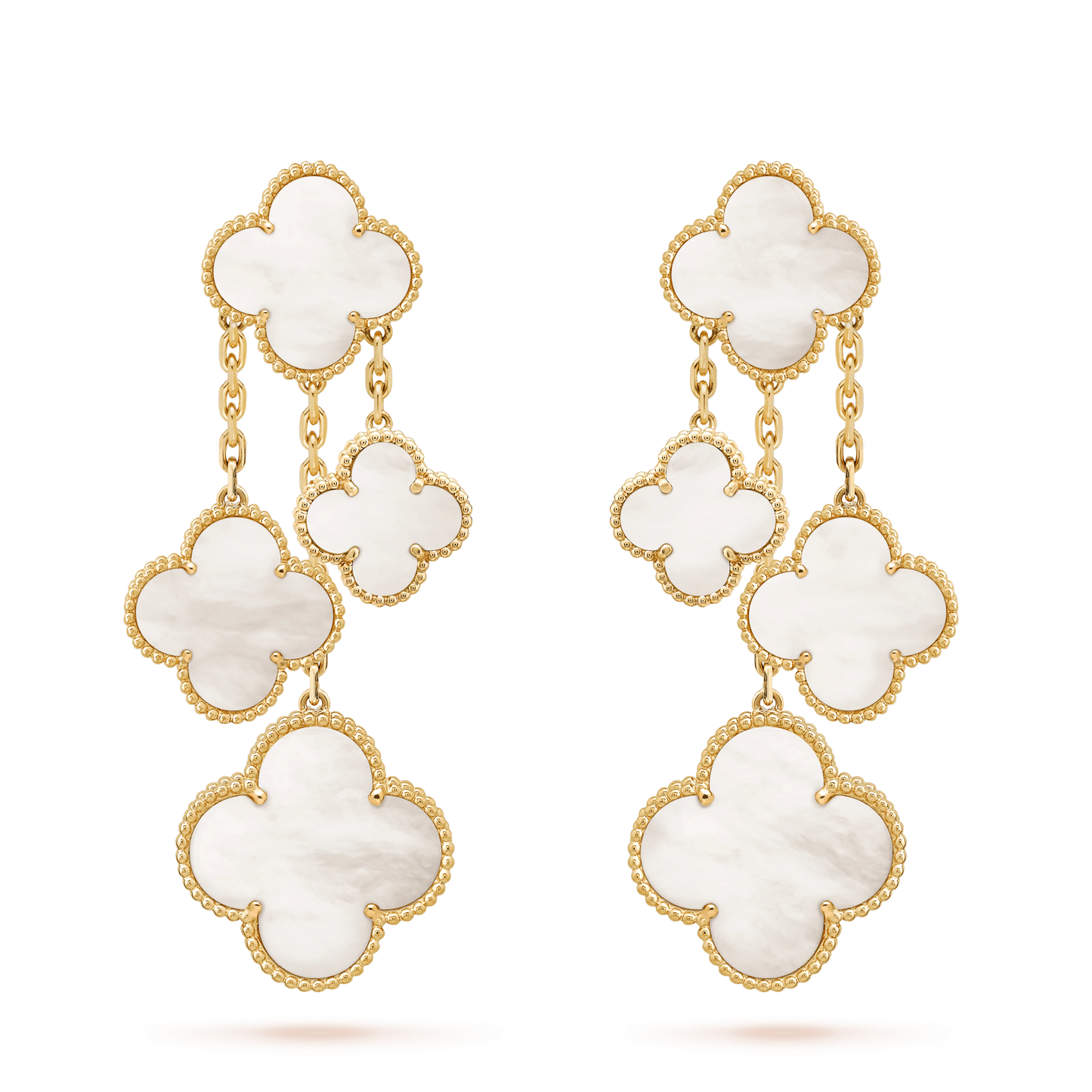 [Kincade Jewelrys]CLOVER EARRINGS WHITE MOP 4 MOTIFS GOLD