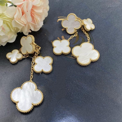 [Kincade Jewelrys]CLOVER EARRINGS WHITE MOP 4 MOTIFS GOLD