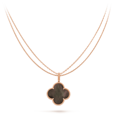 [Kincade Jewelrys]CLOVER 25MM GOLD DARK MOP BIG CLOVER NECKLACE