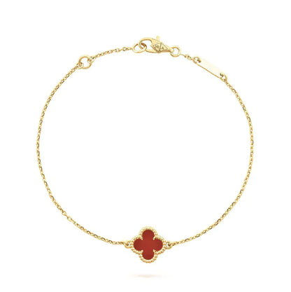 [Kincade Jewelrys]CLOVER  CARNELIAN SINGLE FLOWER BRACELET