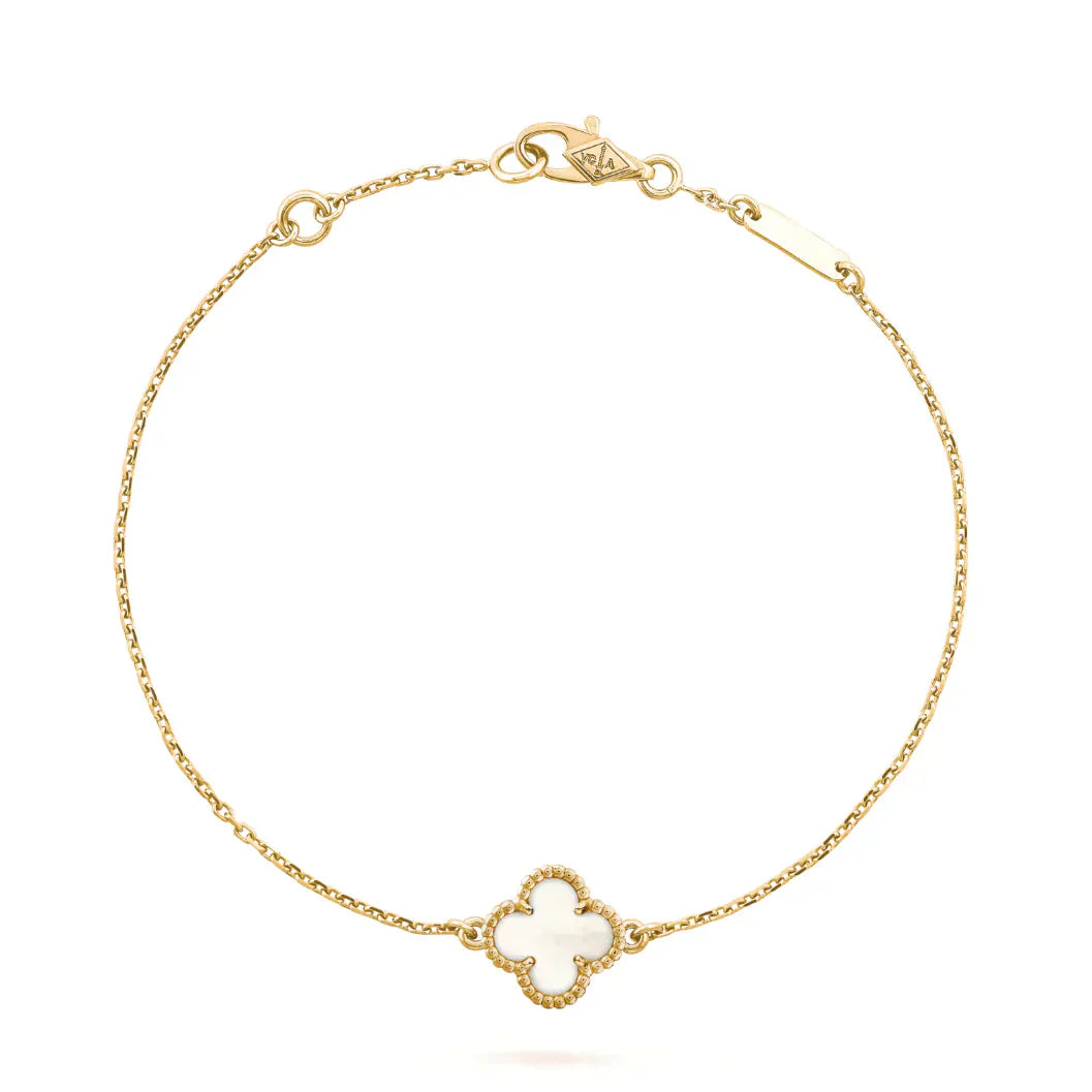 [Kincade Jewelrys]CLOVER WHITE MOP SINGLE FLOWER BRACELET