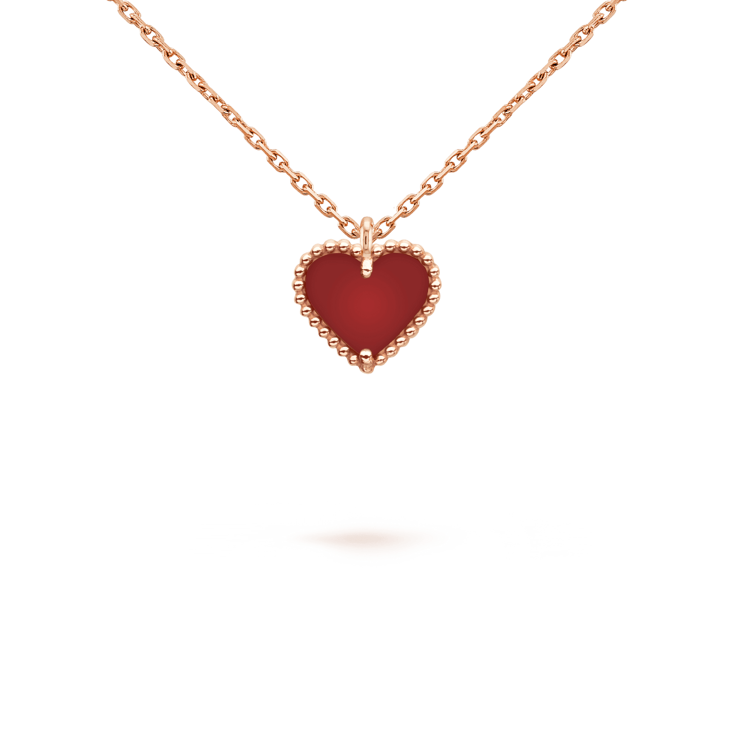 [Kincade Jewelrys]SWEET CLOVER CARNELIAN HEART NECKLACE