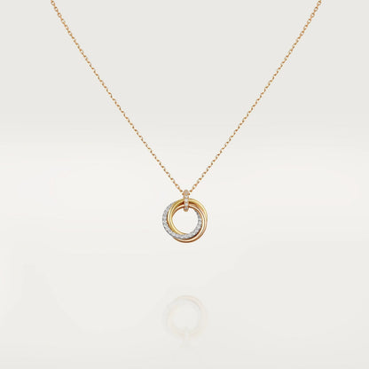 [Kincade Jewelrys]TRINITY NECKLACE SILVER GOLD PINK GOLD DIAMONDS