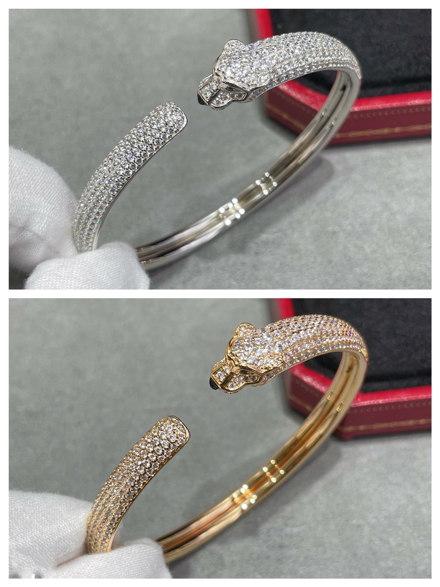 [Kincade Jewelrys]PANTHERE FULL DIAMOND OPEN BRACELET