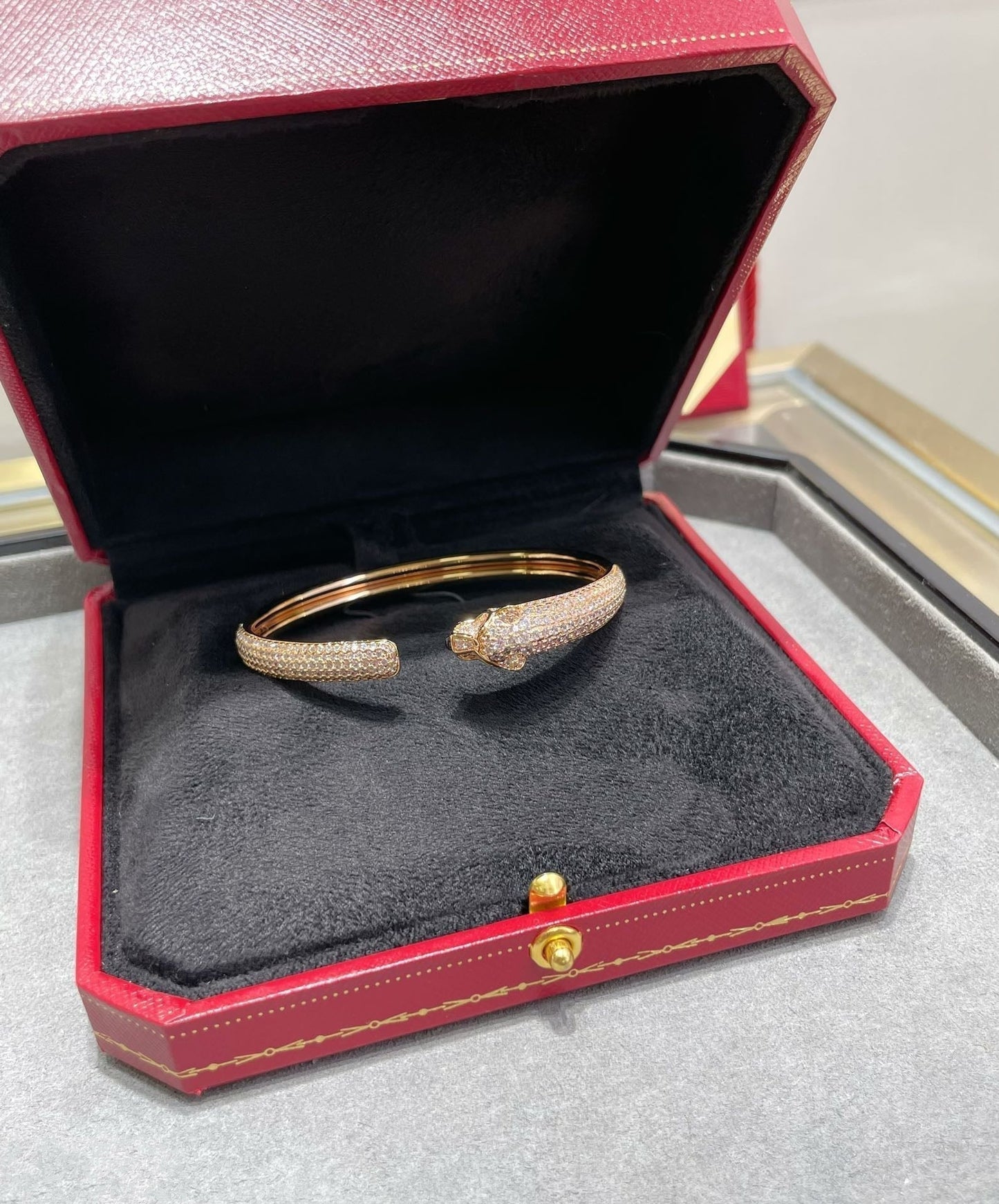 [Kincade Jewelrys]PANTHERE FULL DIAMOND OPEN BRACELET