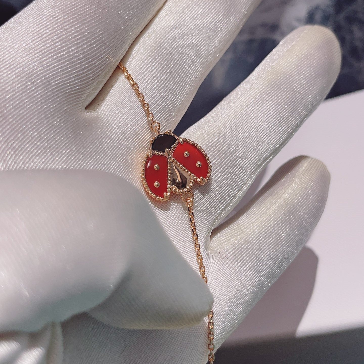 [Kincade Jewelrys]LUCKY SPRING 1 MOTIF PINK GOLD BRACELET